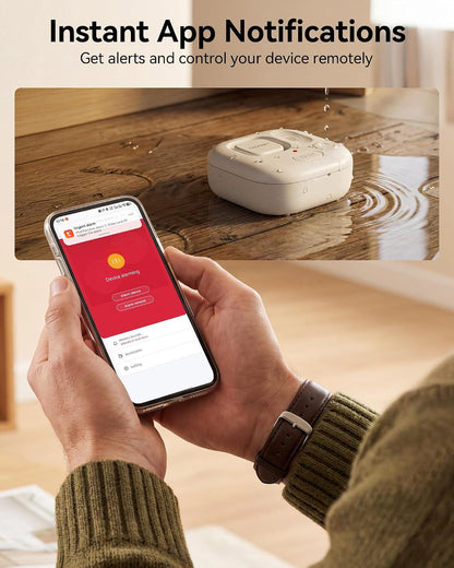 TECKNET Wi-Fi Water Leak Detector Kit, 120dB Smart Water Sensor with APP Push and Sound Alarm, Water Alarm Leak Detector for Home Kitchen Bathroom Basement (5 Sensors + 1 Gateway, Batteries Included)