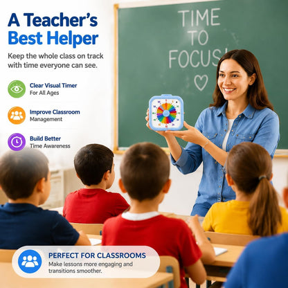 Visual Timer for Kids Toddlers, 60 Minute Countdown Clock | Rainbow Disk Pomodoro Timers for Classroom Kitchen Office, Desk Silent Time Management Tool Pomodoro Timers (3.5 Inch)