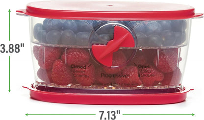 PrepSolutions Fresh Fruit & Vegetable Keeper, Green – Airtight Container with Vent for Prolonged Freshness | Airtight Storage Container Features Adjustable Vent for Prolonged Freshness, BPA-Free and Dishwasher Safe
