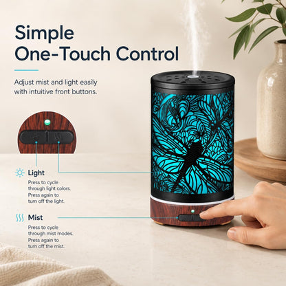 Tree Essential Oils Diffuser for Home 150ML Aromatherapy Diffuser | Birthday Gifts for Women mom,Metal Cool Mist Humidifier with 7 Colors Lights Waterless Auto Off Air Diffusers