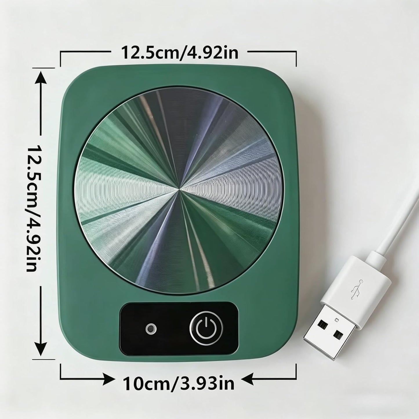 Coffee Mug Warmer for Desk, Smart Cup Warmer with Auto Shut Off, Electric Beverage Plate for Tea, Milk, Water, Constant Temperature 120-140℉, Portable Green Gift for Home Office (Plug-C)