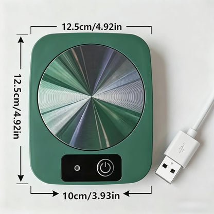Coffee Mug Warmer for Desk, Smart Cup Warmer with Auto Shut Off, Electric Beverage Plate for Tea, Milk, Water, Constant Temperature 120-140℉, Portable Green Gift for Home Office (Plug-C)