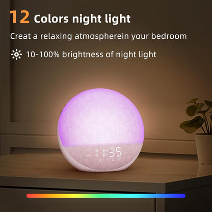 Odokee Sunrise Alarm Clock White Noise Machine: Natural Wake Up Light