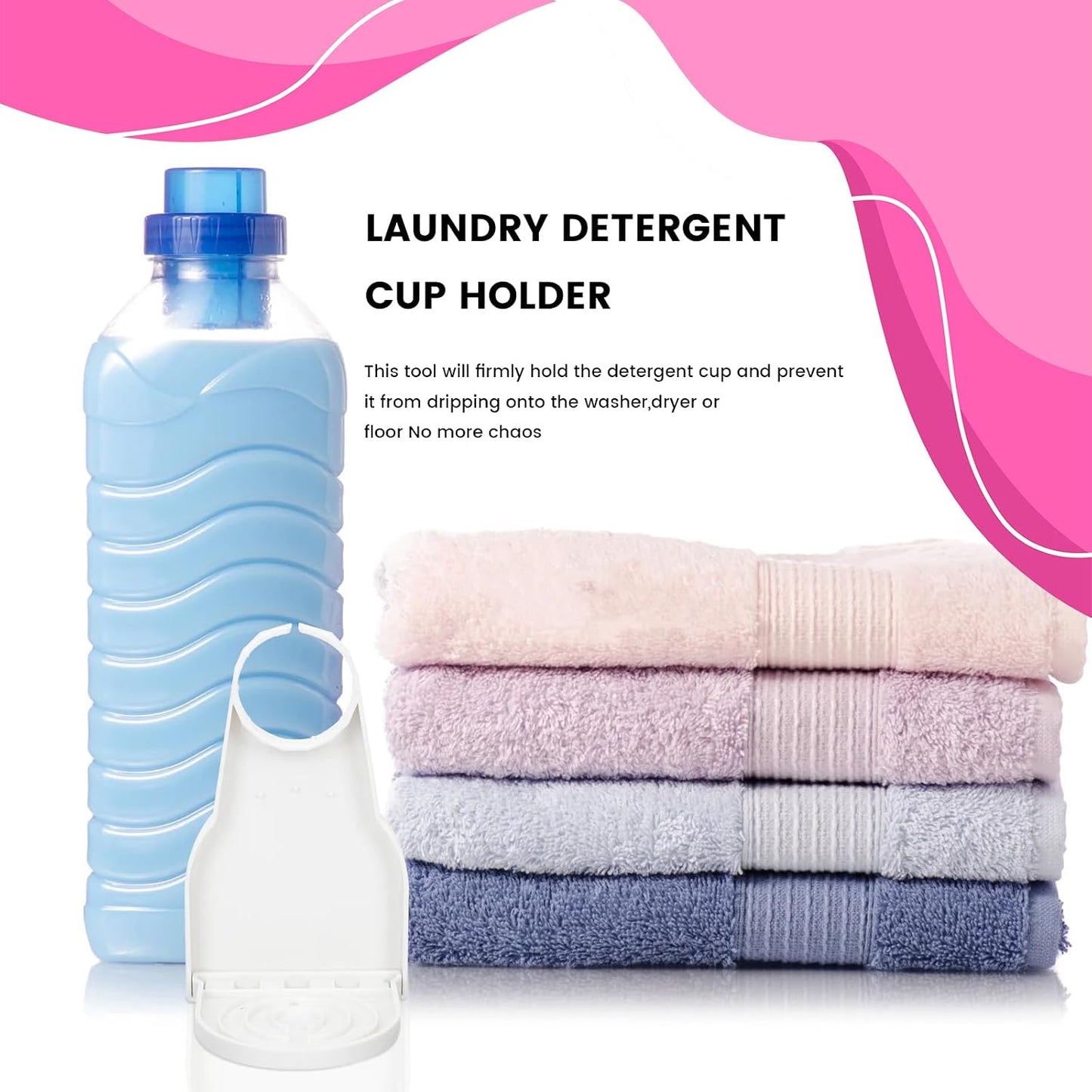 [2 Pack] Laundry Liquid Detergent Drip Catcher/Cup Holder, Fits Most Economic Sized Bottles, No More Leaks or Mess