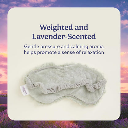 warmies Microwavable Eye Mask for Warmth & Comfort - Heating & Cooling Compress for Calming Relaxation - Weighted & Heated Eye Mask with Scented Lavender for Sleeping - Snowy