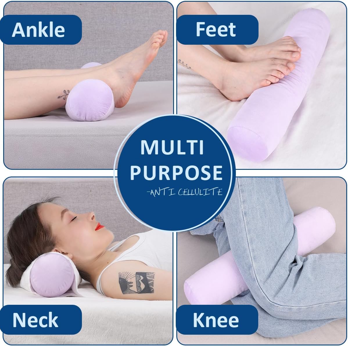 Neck Roll Pillow, Cervical Neck Pillow Bolster Pillow for Sleeping