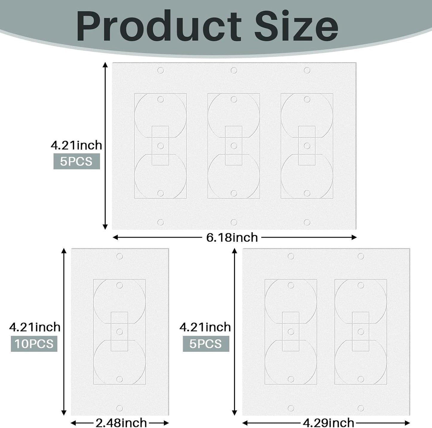 Tondiamo 40 Pcs White Wall Insulation Gasket Rectangle Wall Plate Outlet Sealers Foam Replacement Weatherproof Gasket Sealer Energy Saving for Electrical Outlet Plates Switch Covers