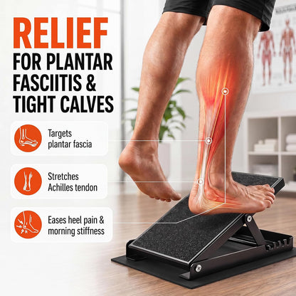 2 Pack Adjustable Slant Board for Calf Stretching, Steel Calf Stretch Board 20°-40° Non-Slip Squat Wedge with Handle for Exercise Rehab Leg Stretch and Plantar Fasciitis Relief