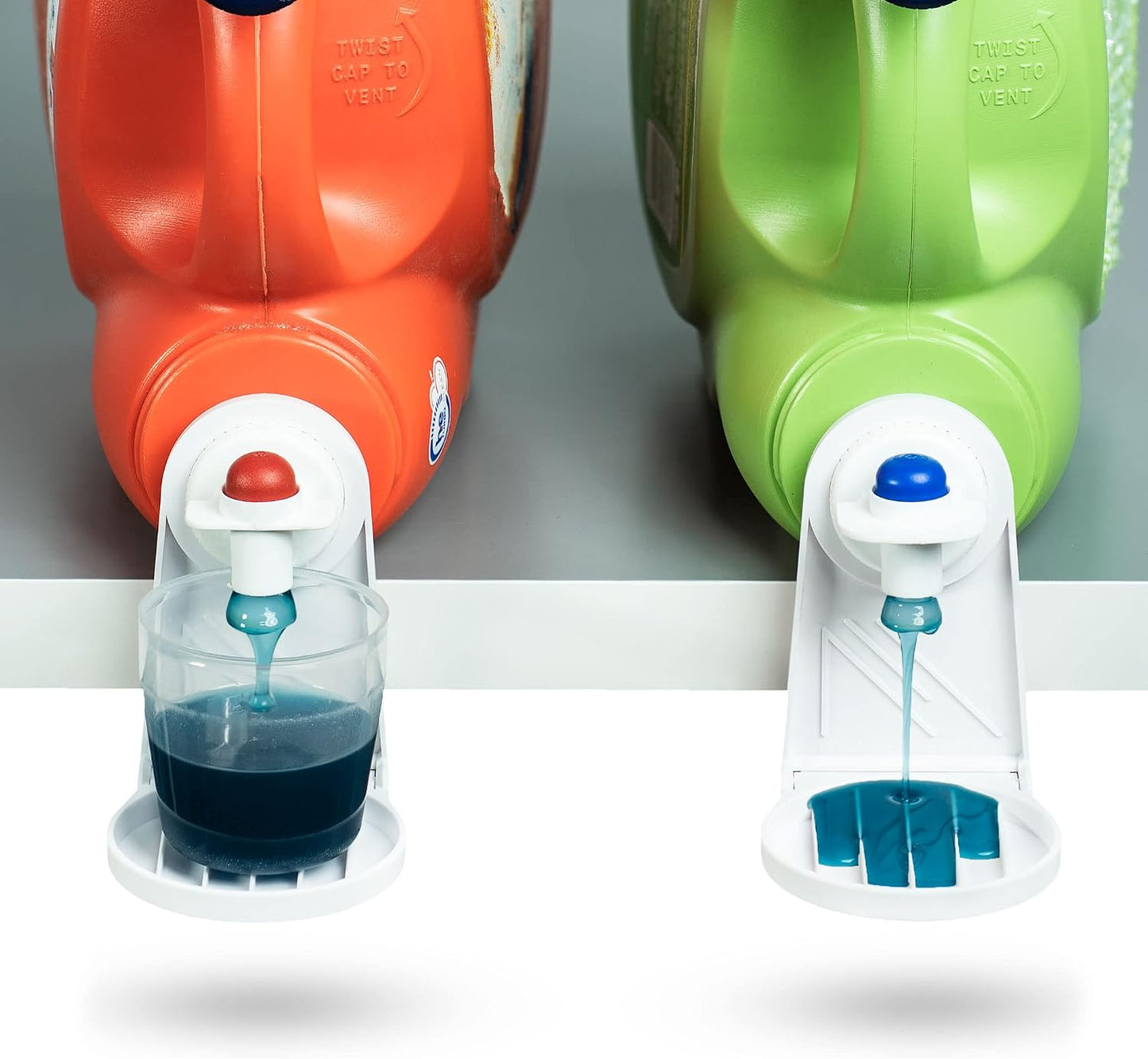 Atlas Cup - Laundry Detergent Drip Catcher, Detergent Cup Holder, One Size Fits Most Economic Sized Bottles, White (2 - Pack)