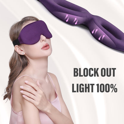 YIVIEW Sleep Mask for Side Sleeper, Complete Light Blocking 3D Sleeping Eye Mask, Soft Breathable Eye Cover for Women Men, Relaxing Zero Pressure Night Blindfold | Soft Breathable Eye Cover for Women Men, 3D Sleeping Eye Mask Black, Relaxing Travel