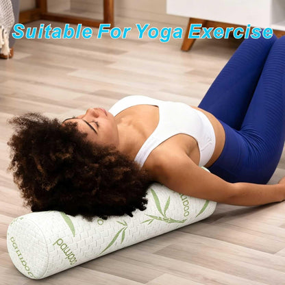Cervical Neck Roll Pillow – Memory Foam Bolster Pillow for Neck & Back Support, Ergonomic Cylinder Pillow with Washable Cover for Side Sleepers, Lumbar, Knee & Leg Support