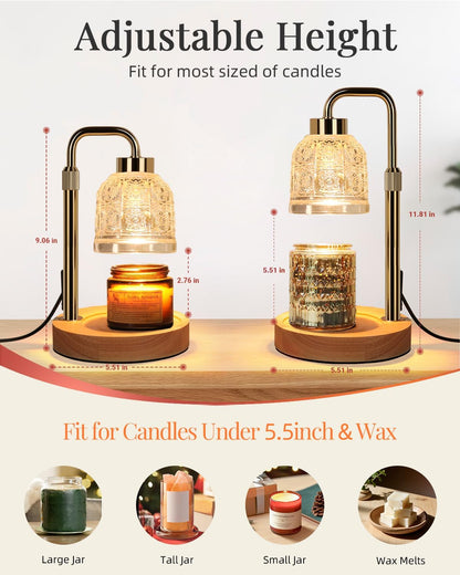 AIFEI Candle Warmer Lamp with Timer, 2/4/8H Auto-Off Candle Lamp, Black