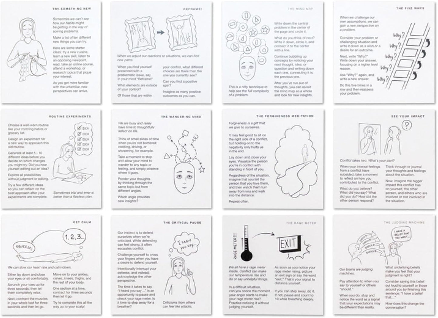 Mindfulness Cards | 48 Research-Backed Techniques for Real-Life Situations | Emotional Intelligence, Growth Mindset, Conflict Resolution, & Daily Mindfulness