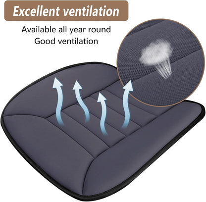Car Seat Cushion Pad 1.2" Thick Comfort Seat Protector for Car Driver Seat Office Chair Home Use Memory Foam Seat Cushion with Non Slip Bottom, 20'' x 18.5'', Black