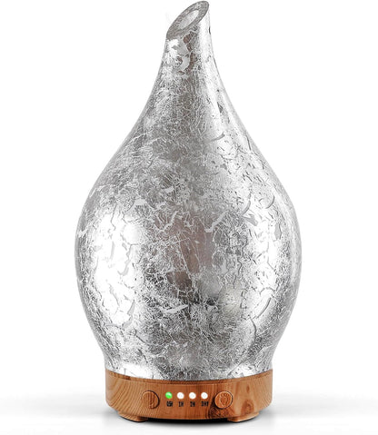 Porseme Oil Diffuser 3D Glass Aromatherapy Ultrasonic Humidifier, Air Refresh Auto Shut-Off, Timer Setting, BPA Free for Home Hotel Yoga Leisure SPA Gift 150ml Last 6H - Colors B