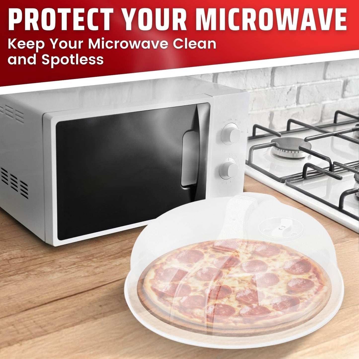 Flexzion 10.5 Inch Microwave Splatter Cover - BPA-Free Anti-Splatter Microwave Cover with Adjustable Steam Vent, Dishwasher Safe, Transparent Plastic Food Covers for Microwave Cooking | Transparent Dishwasher-Safe Plate Cover with Adjustable Steam Vent