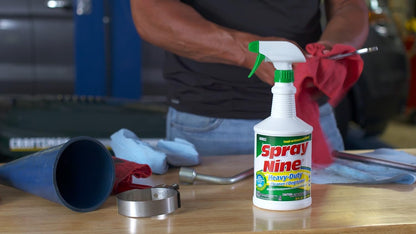 Spray Nine 26832 Heavy Duty Cleaner, Degreaser & Disinfectant for Kitchens, Bathrooms, Yard Equipment, Automotive & Industrial 32 Fl Oz. (Pack of 1)