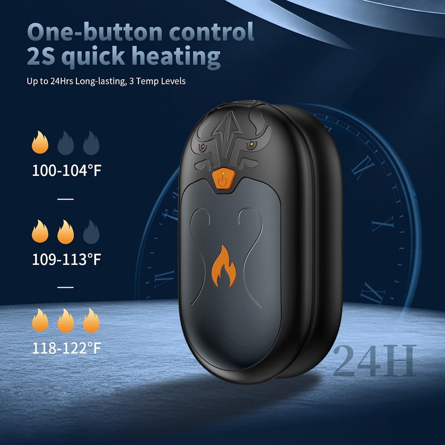 Hand Warmers Rechargeable 2 Pack, Electric Hand Warmer, 24Hrs Long Lasting Magnetic Reusable Hand Warmers with 3 Heat Settings, Portable Pocket Heater, for Men, Women, Camping, Hunting, Golf, Ski