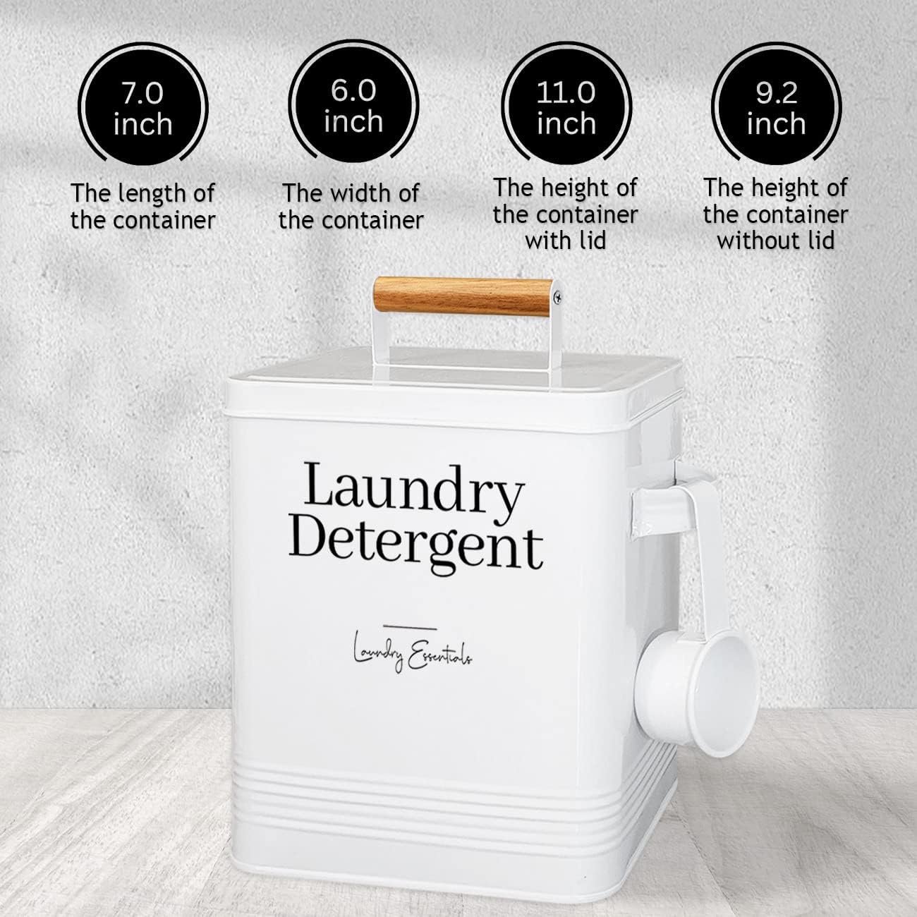 Modern Farmhouse Lint Bin for Laundry Room Decor and Accessories (White) | Metal Lint Bin for Laundry Decor and Laundry Room Organization, Laundry Trash Can, Lint Holder Bin