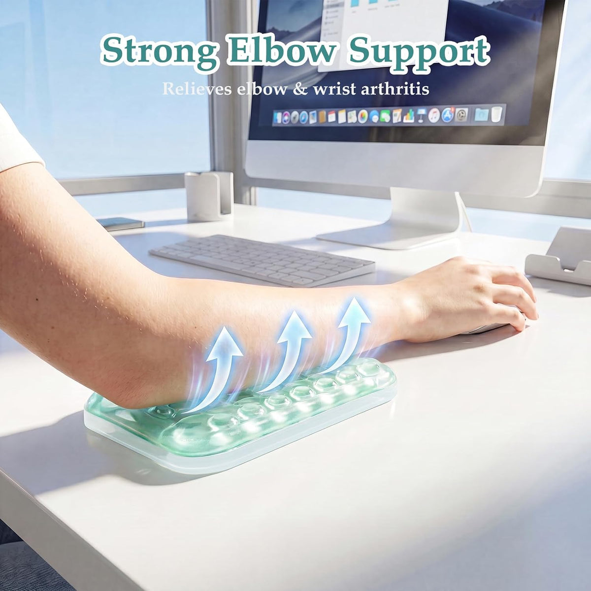 Ospelelf Ergonomic Elbow Pad, Gel Keyboard Wrist Rest Support for Office Desk Chair, Arm Wrist Pad for Typing Pain Relief