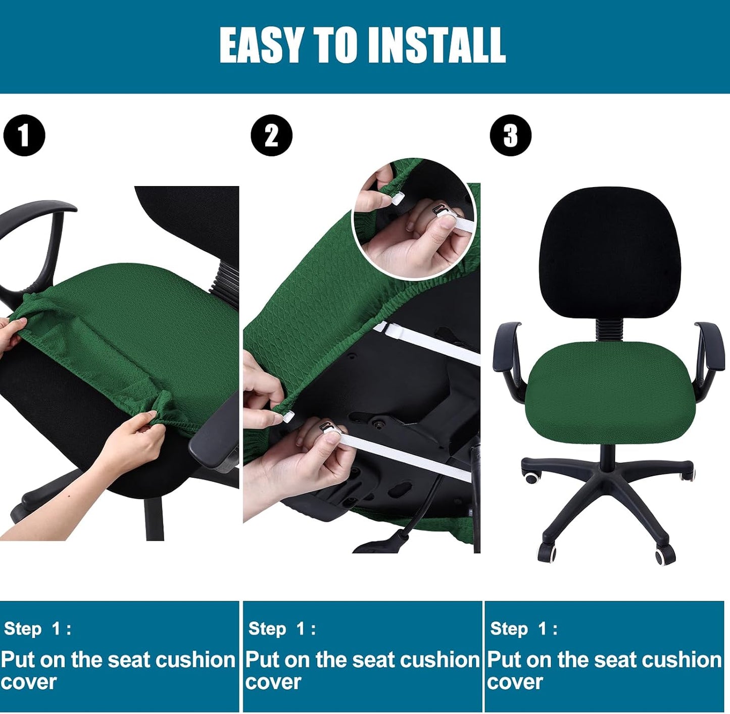 Smiry Office Computer Chair Armrest Covers, 2PCs Anti-dust Arm Rest Pad | Removable Washable Desk Chair Arm Pad Covers, Grey