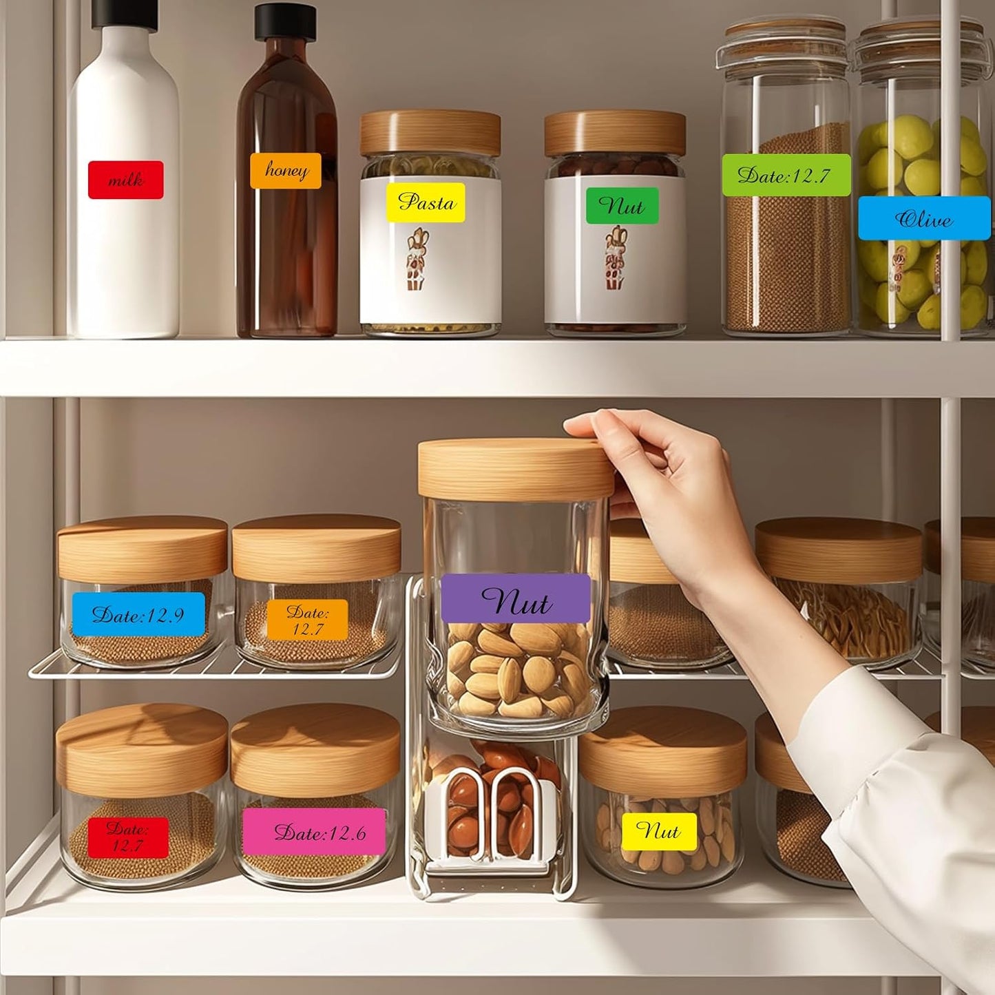 1000 Blank Removable Freezer Labels, Blank Removable Labels Water Oil Resistant with Perforation Line for Food Containers Jars Pantry Organization (Each Measures 1x 3 Inch)