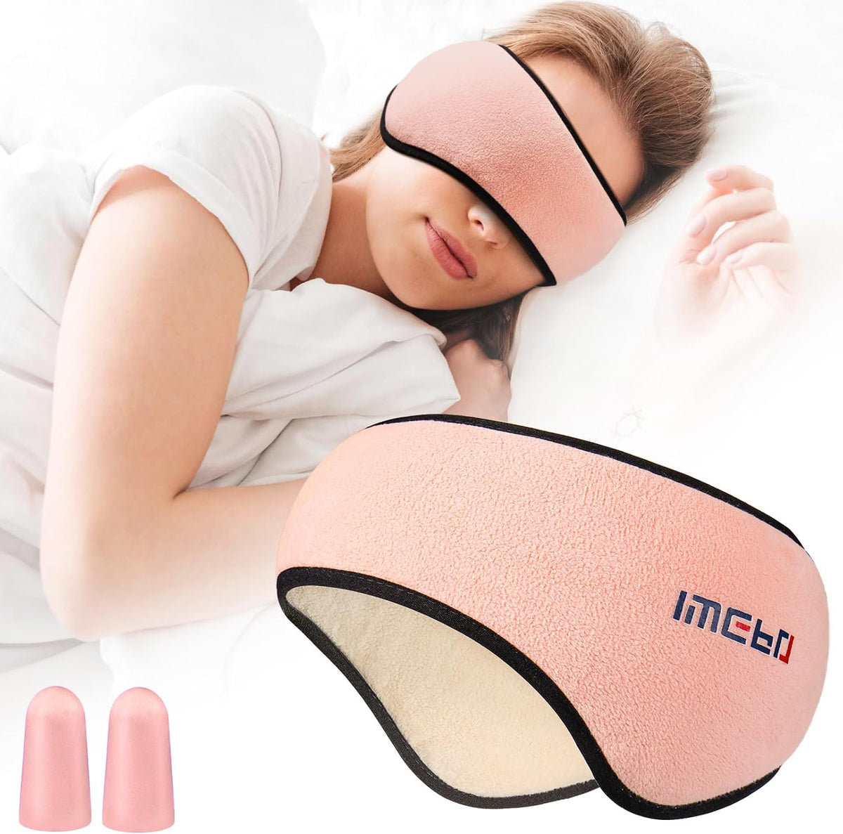 Sleep Mask & Earmuffs for Sleep - 2 in 1 Ear & Eye Mask with Ear Plugs