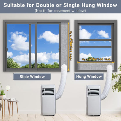 Flamorrow Insulated Foam Panels for Portable AC Window Seal Kit, Sturdy & Thick Air Conditioner Insulating Panel, Adjustable AC Window Seal Panels for Seal Heat, Fill Gap, Reduce Noise, 3 Pack