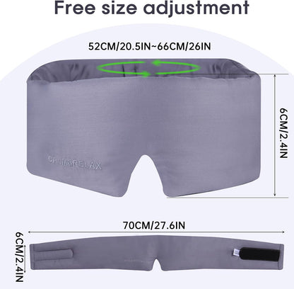 Calm&Relax Bamboo Sleep Mask - Cooling 3D Eye Mask, Lash Friendly,White | Total Blackout 3D Contoured Eye Mask for Travel, Home, Yoga - Adjustable Soft Viscose Night Blindfold for Side Sleepers