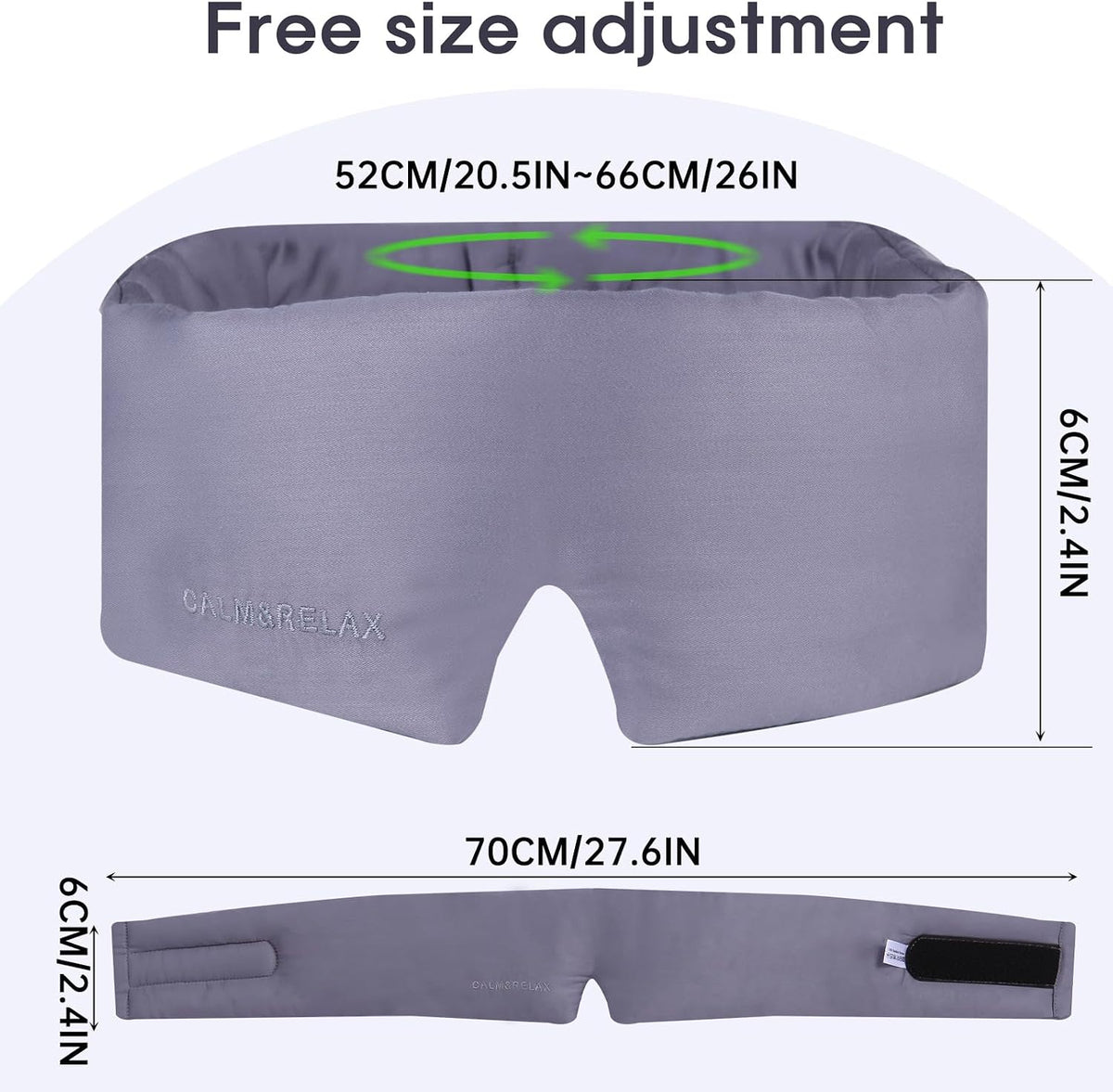 Calm&Relax Bamboo Sleep Mask - Cooling 3D Eye Mask, Lash Friendly,White