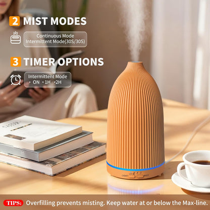 URPOWER 300mL Essential Oil Diffusers for Home Aromatherapy Diffuser | Up to 10 Hrs High/Low Mist Settings Quiet Diffuser Oil Machine Humidifiers Ideal for Bedrooms Living Rooms & Home Offices