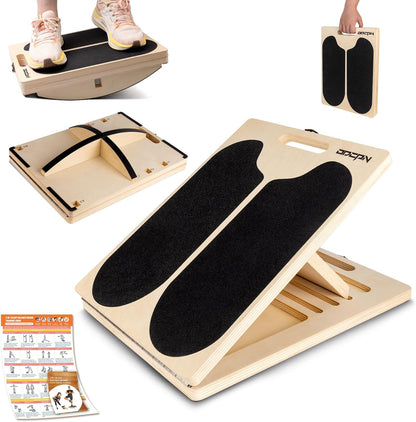3-in-1 Slant Board & 180°/360° Balance Board, 460 LBS Capacity Calf Stretch