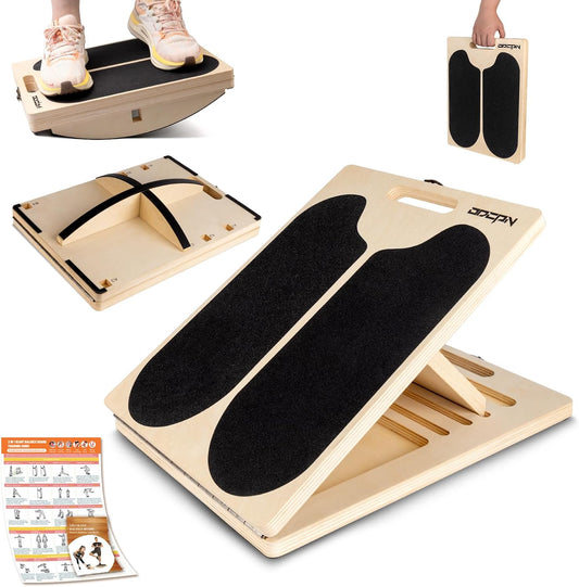 3-in-1 Slant Board & 180°/360° Balance Board, 460 LBS Capacity Calf Stretch