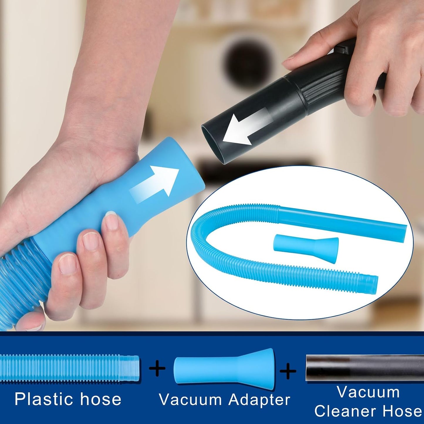 Dryer Vent Cleaner Kit - Dryer Lint Brush and Flexible Vacuum Hose Dryer Lint Vac Attachment with Universal Connector, Dryer Cleaning Tools, Suitable for Most Vacuum Cleaners