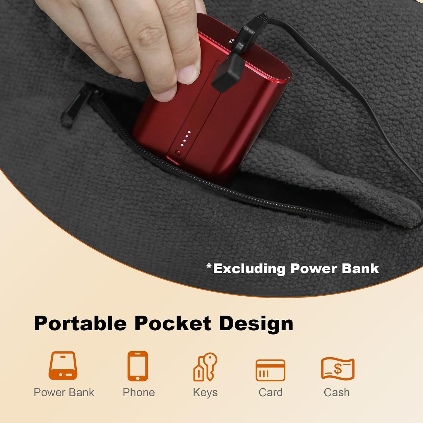 Heated Hand Warmer Pouch, Portable Electric Heated Hand Muff, Heated Gloves for Women, Men, Kids, Hunting,Fishing,Camping,Golf & Xmas Gifts（No-Battery）