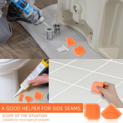 Caulk Tool Caulking Tool Kit, 3 Pcs silicone Grout Finishing Applicator Set | Professional Sealant Smoothing Tools for Kitchen Bathroom Floor Tile, Reusable Caulk Finishing Spatula Set