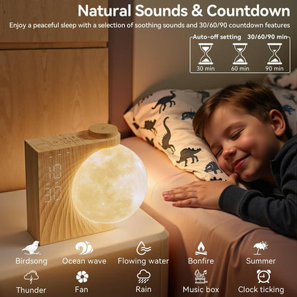 RETEYUNG Sunrise Alarm Clocks Sound Machine Moon Lamp for bedrooms