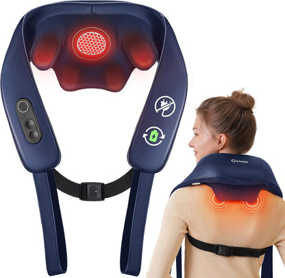 Cordless Neck and Shoulder Massager for Pain Relief Deep Tissue with Heat