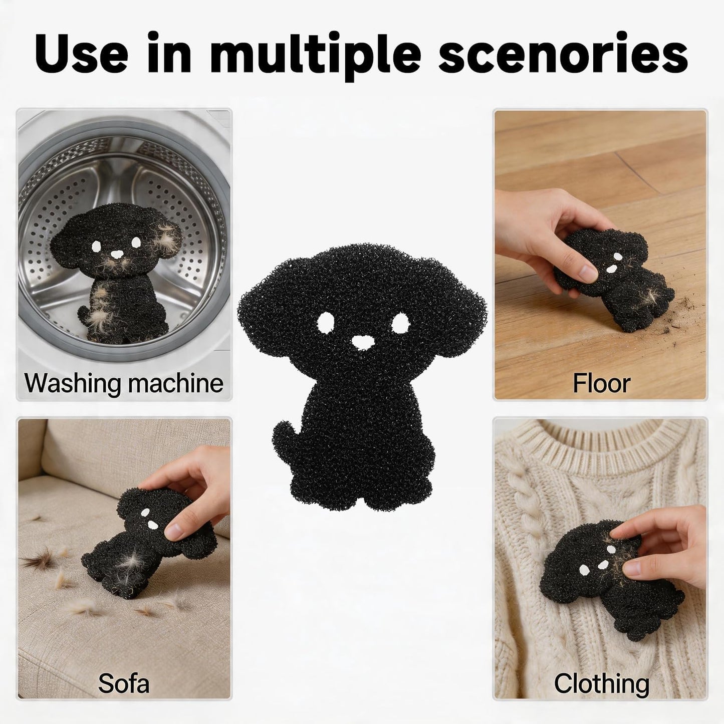 Hair Catcher for Clothes,Pet Hair Remover for Laundry, Reusable Fur Zapper Dog Cat Hair Catcher for Washing Machine & Dryer（6Pack）