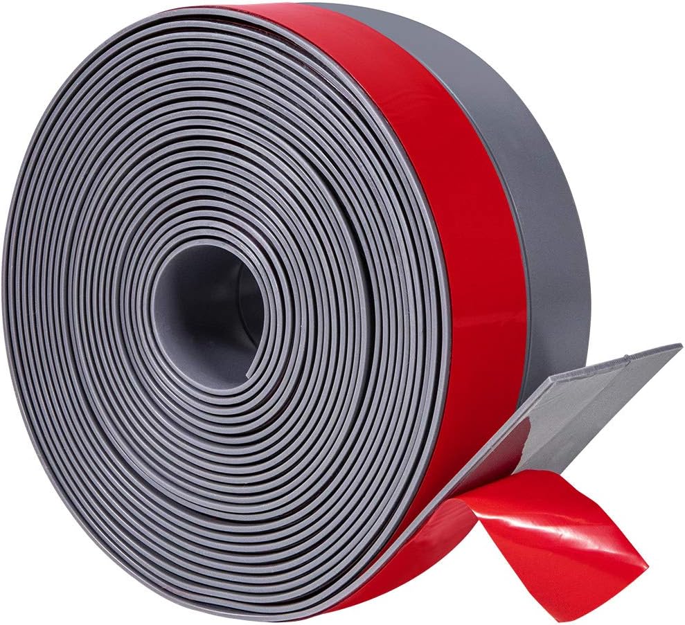 TORRAMI Silicone Weather Stripping 1 inch Width 20 Feet Length, Seal for Door Under Bottom, Gap, Side, Glass Shower Door, Sliding Door,Windows, Grey