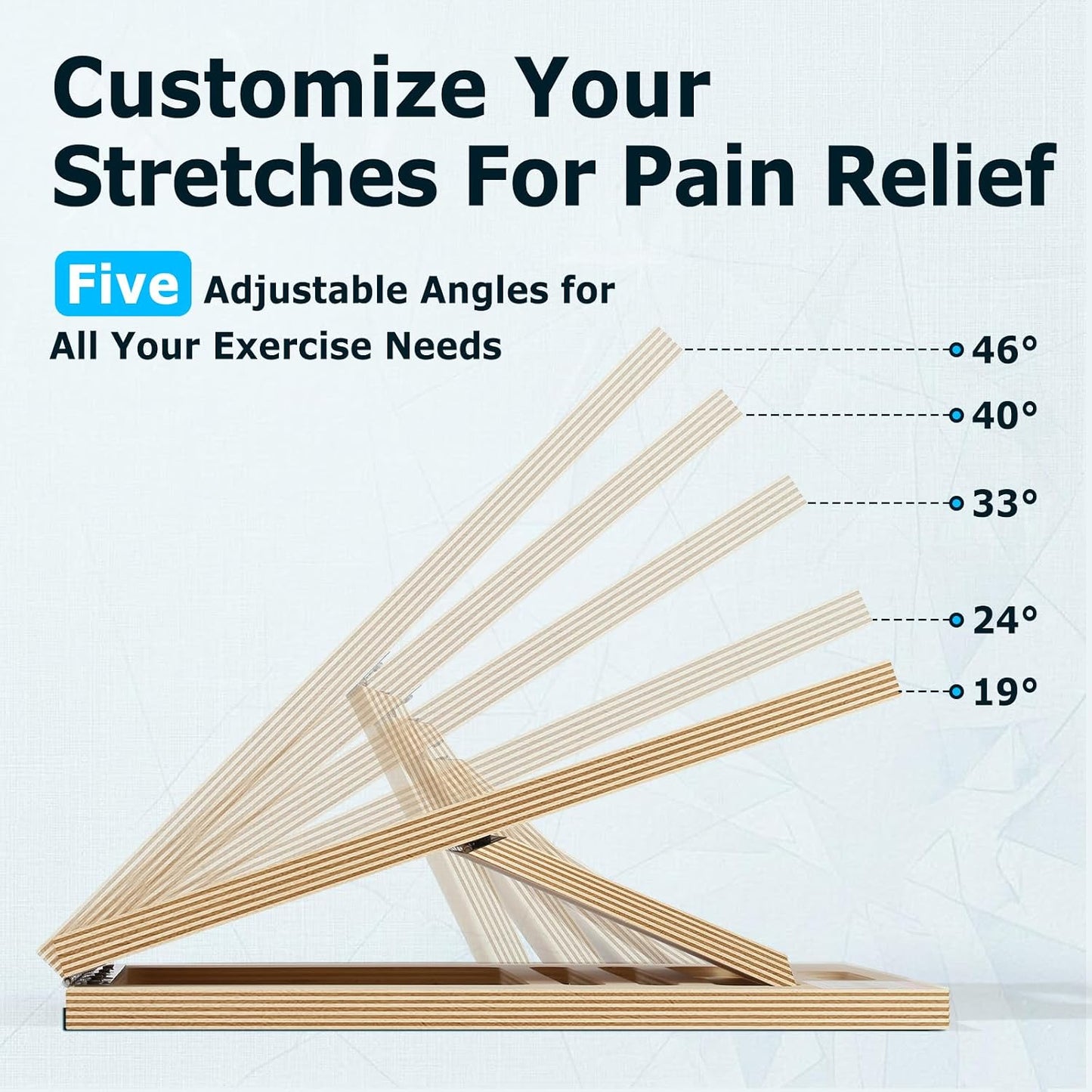 Wooden Slant Board for Calf Stretching, 5 Adjustable Angles, 300lb Capacity | 15.5-Inch Anti-Slip Squat Wedge for Yoga Pilates Fitness, Physical Therapy for Ankle Mobility & Hamstring Stretch