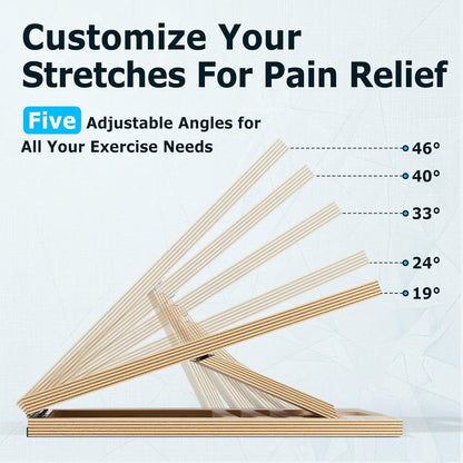 Wooden Slant Board for Calf Stretching, 5 Adjustable Angles, 300lb Capacity | 15.5-Inch Anti-Slip Squat Wedge for Yoga Pilates Fitness, Physical Therapy for Ankle Mobility & Hamstring Stretch