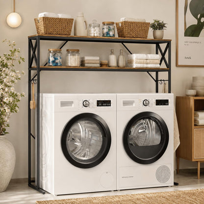 Furnaza 59.1" H 3-Tier Laundry Room Over Washer Dryer Shelf, Adjustable | Heavy Duty Steel, 110LB Capacity, 54.7"Wx9.4"D Interior, Easy Assembly, Great for Bathroom Laundry Mudroom Pantry Workshop