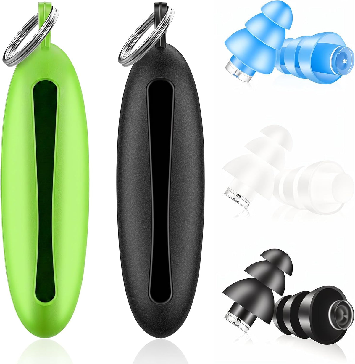 Ear Plugs for Sleeping Noise Cancelling Reusable Comfortable Silicone Earplugs,3 Pairs High Fidelity Concert Earplugs Noise Reduction Earplugs for Music Festivals, DJs, Musicians with 2 Travel Covers
