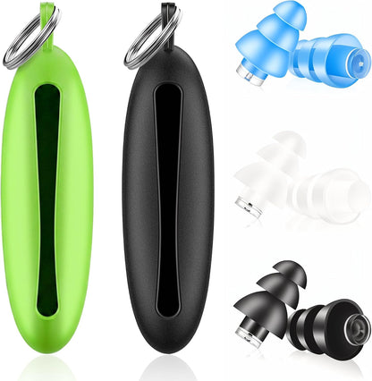 Ear Plugs for Sleeping Noise Cancelling Reusable Comfortable Silicone Earplugs,3 Pairs High Fidelity Concert Earplugs Noise Reduction Earplugs for Music Festivals, DJs, Musicians with 2 Travel Covers