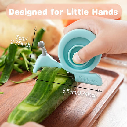 Kibbidea Vegetable Peeler, Kids Potato Fruit Peeler for Kitchen | Protective Cover, Cut-proof Glove, Kids Cooking Tools, Cute Kitchen Accessories