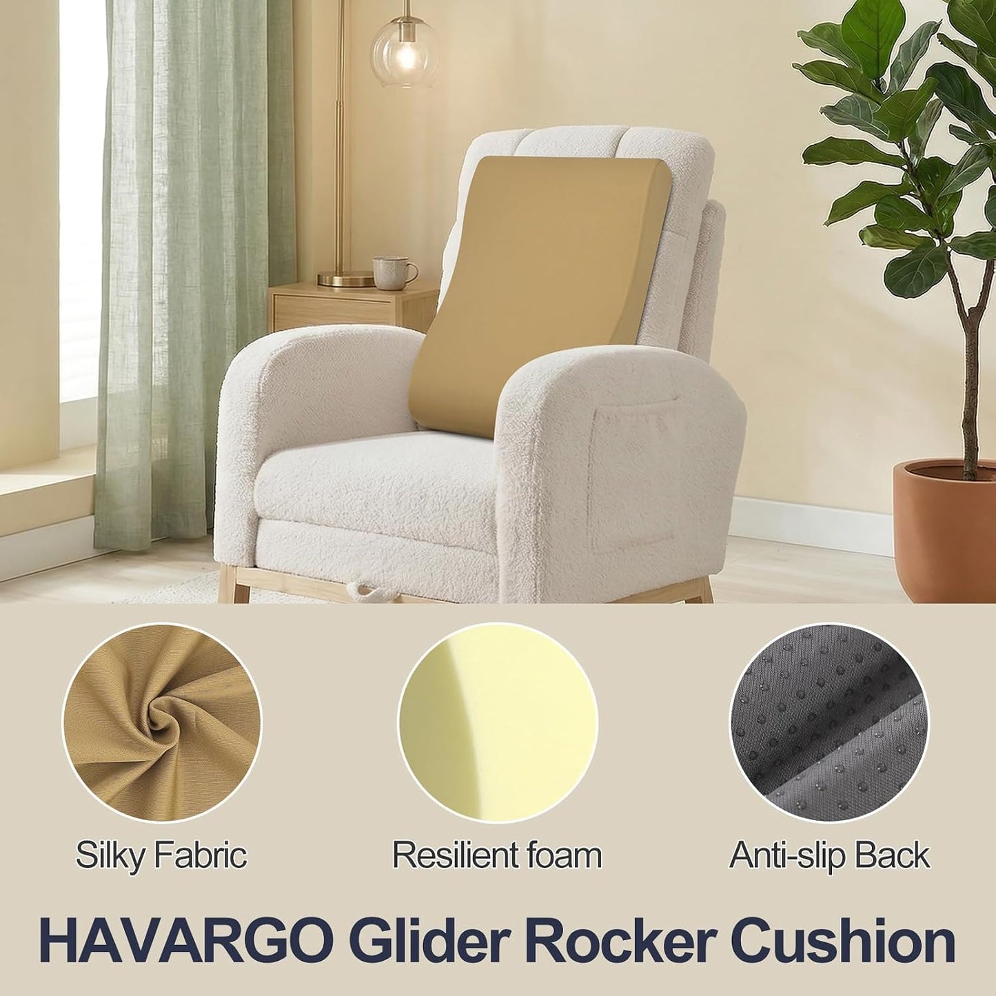 2-in-1 Neck Pillow Lumbar Support Pillow for Recliner Couch& Glider Chair - High Resilient Foam Ergonomic Back Support for High-Back Rocking Chairs, Glider Rocker Replacement Cushions Navy S