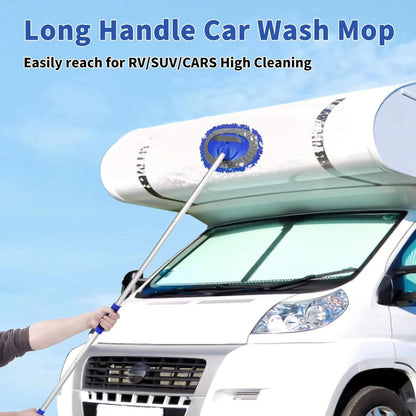 Wontolf 62'' Car Wash Brush Kit with Long Handle, Chenille Microfiber Car Wash Mop Mitt Scratch-Free Car Detailing Cleaning Brush Care Kit Car Cleaning Supplies for Cars RV Truck Boat