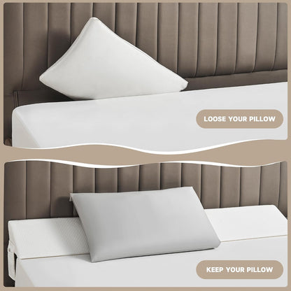 IFNOW Queen Size(60"x6"x10") Bed Wedge Pillow for Headboard, Mattress Gap Filler(0-8"), Bed Wedge for Gap Between Your Headboard and Mattress Dark Grey | High-Density Foam,Fills 0-8"Mattress Gap,Prevents Pillow & Items Falling,Works with Headboard or