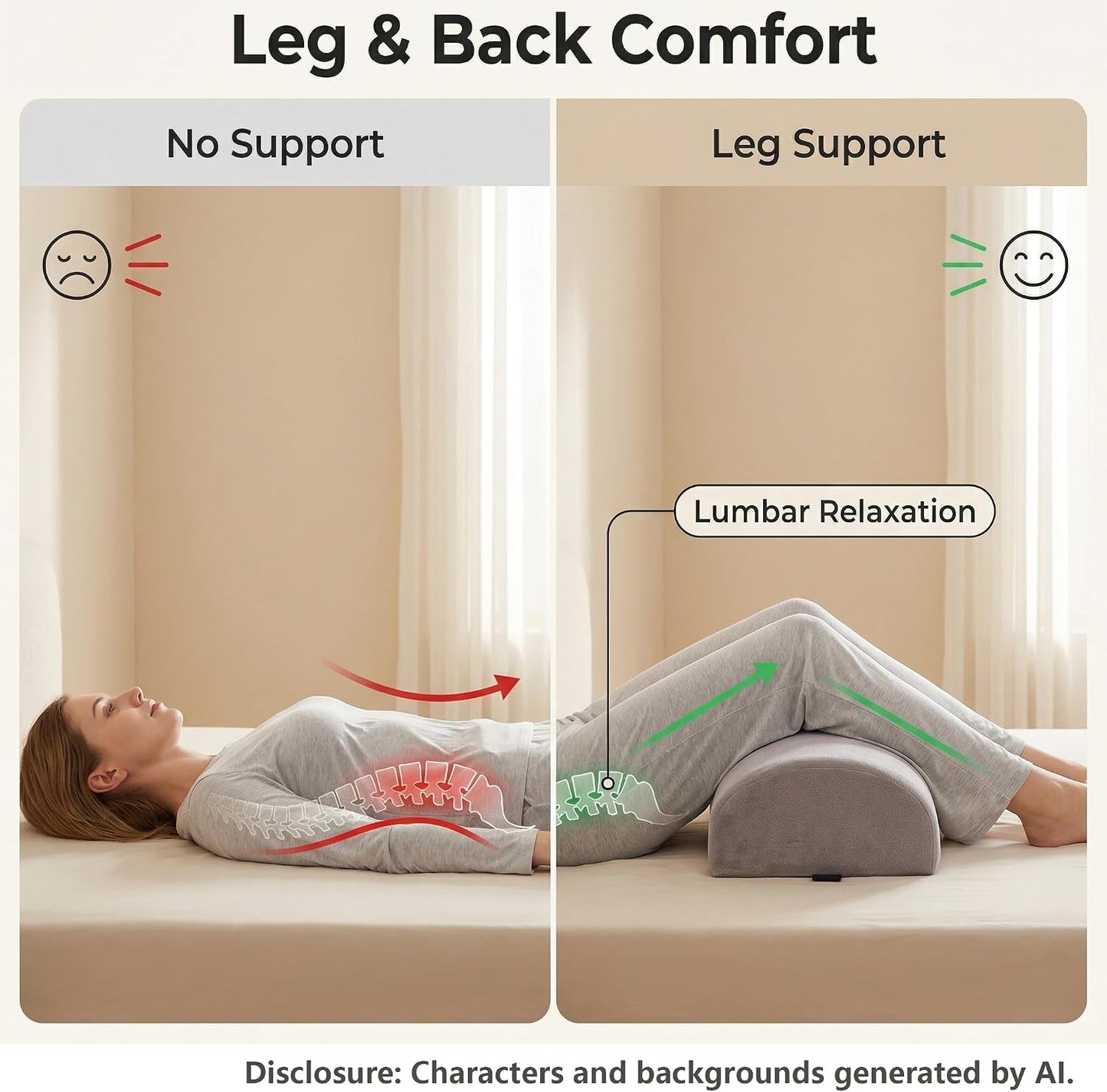 Leg Elevation Pillows for After Surgery, Ergonomic Memory Foam Wedge Leg Elevation Pillow Comfort Care for Back Knee Hip Ankles Pain, Knee Elevation Pillow for Injury, Rest Blue